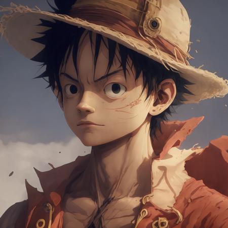 27468-3230879723-luffy, male focus, 1boy, straw hat, black hair, scar, solo, hat, open clothes, looking at viewer, abs, open shirt, scar on chest.png